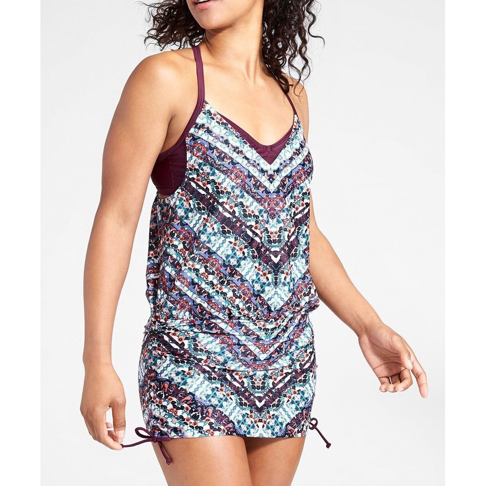 Athleta Wild Bloom‎ Marrakesh Side Scrunch Tankini Top Size 34 B / C